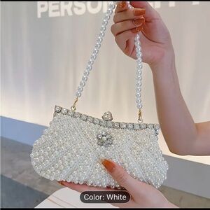 Elegant Pearl Beaded Clutch